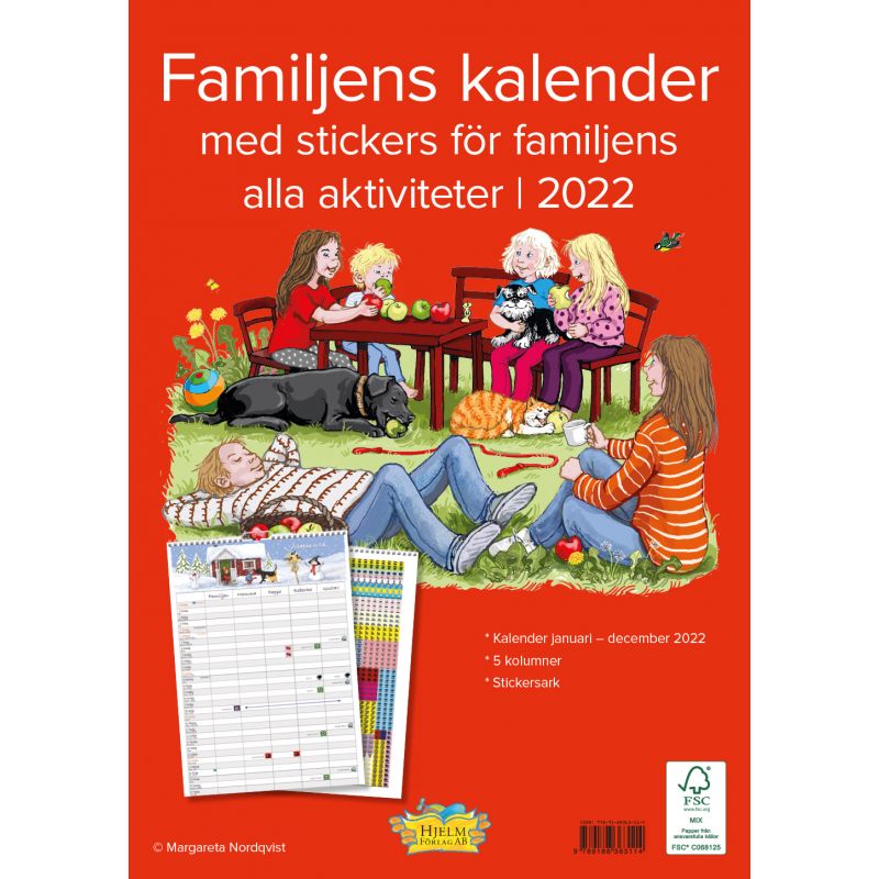 Familjens kalender med stickers 2022