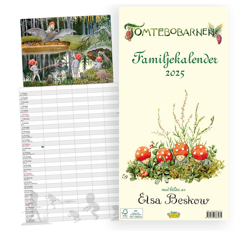 Tomtebobarnen familjekalender 2025